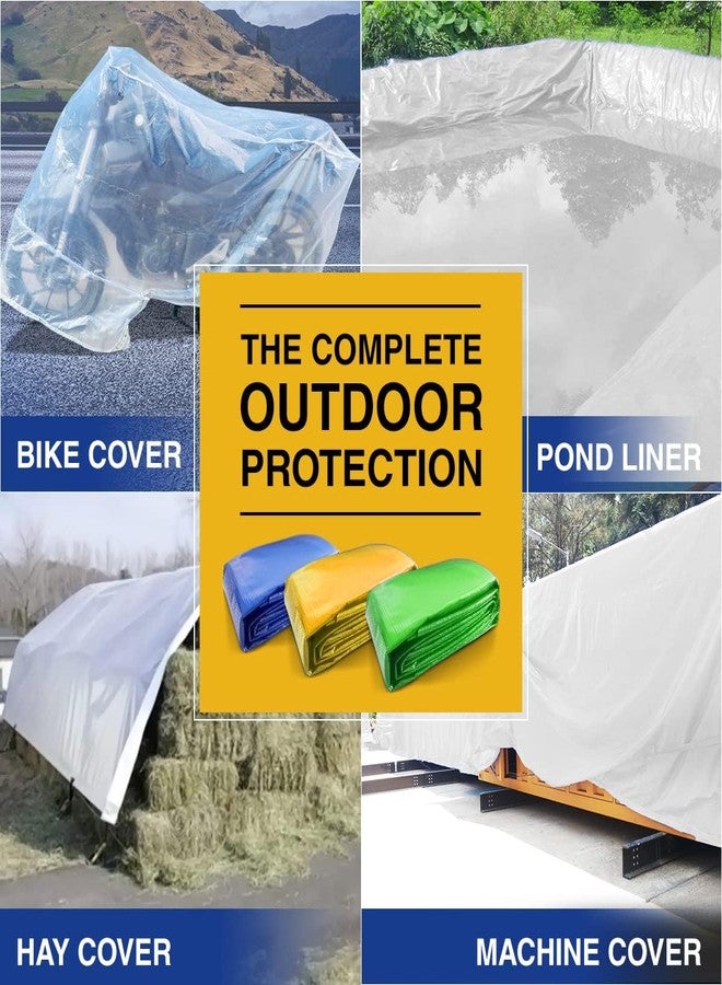TUFFPAULIN 9FT X 9FT 120 GSM Transparent Tarpaulin Tirpal Tadpatri Tharpai Thadika, Extra Strong, Reinforced Eyelets, UV Resistant, 100% Waterproof Virgin, 6 Layer MLCL 3-D Rib Technology-1 No. - Image 3
